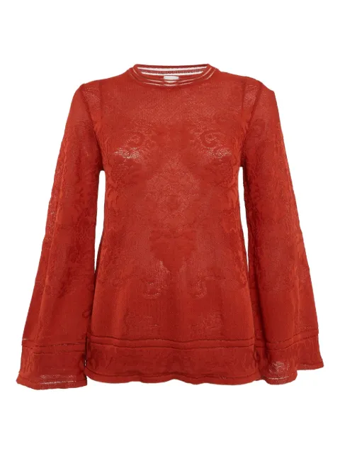 Missoni Pre-Owned 2024 patterned bell-sleeves top Orange 1104108