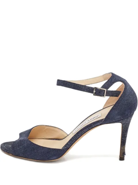 Jimmy Choo Pre-Owned 95mm Miranda sandals Blue 1106759