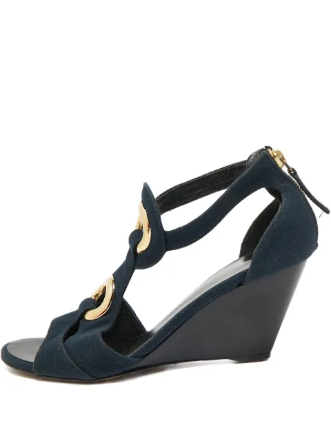 Giuseppe Zanotti Vintage Pre-owned 90mm wedge sandals Blue 1089230