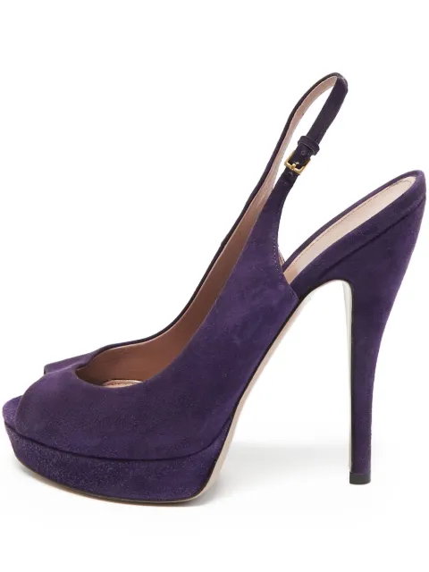 Gucci Pre-Owned 115mm suede pumps Purple 1092084