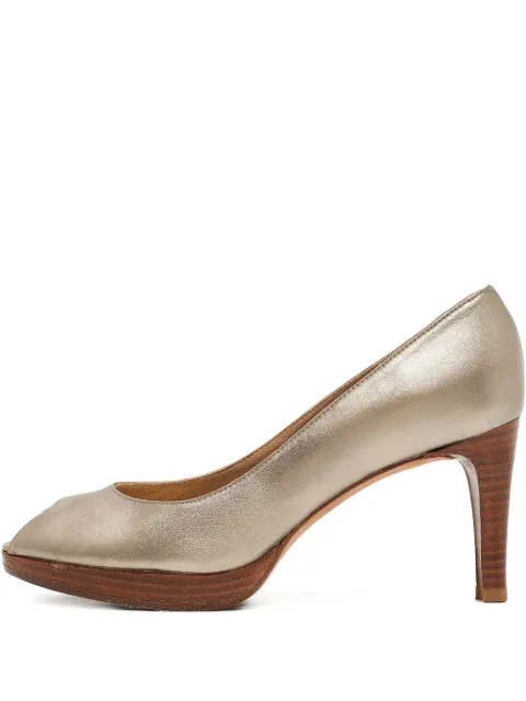 Stuart Weitzman pre-owned leather peep-toe pumps Gold 1059601
