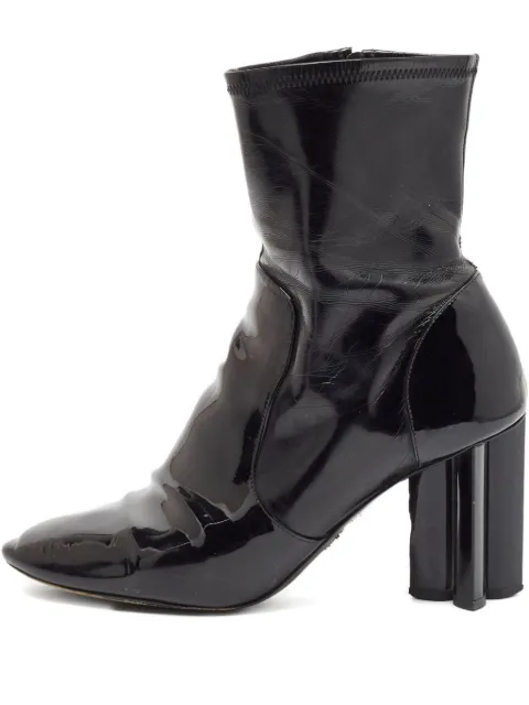 Louis Vuitton Pre-Owned patent-leather block-heel boots Black 1068370