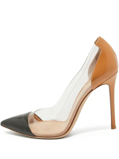 Gianvito Rossi pre-owned 110mm Plexi transparent-panel pumps Brown 1021226