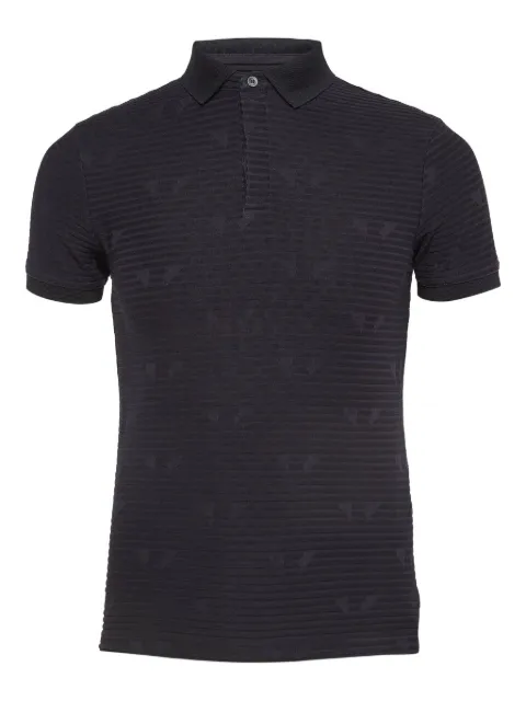 Emporio Armani Pre-Owned patterned-jacquard polo shirt Blue 999378