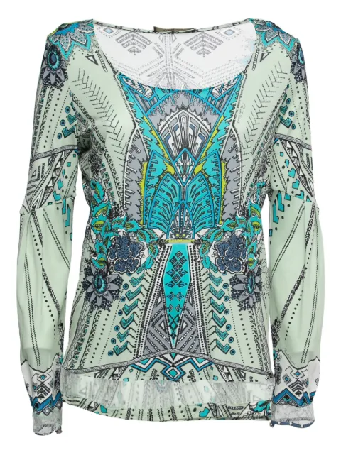 Roberto Cavalli Vintage Pre-Owned floral-print top Blue 734268