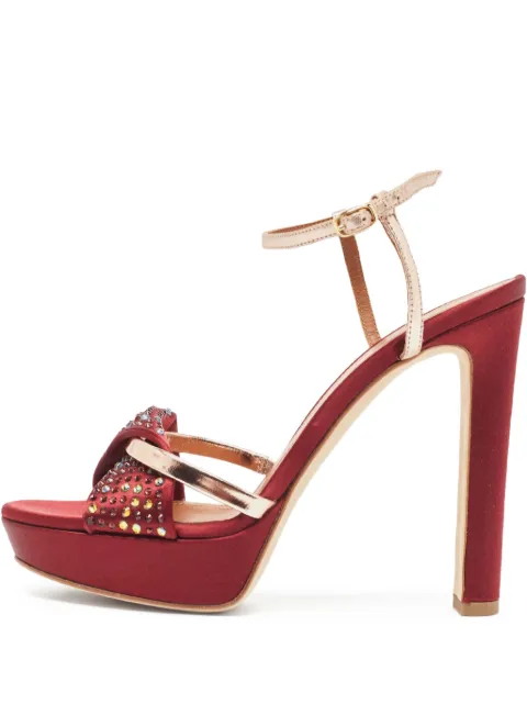 Malone Souliers pre-owned 110mm Lauren platform sandals Red 961395