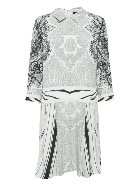 Roberto Cavalli Vintage pre-owned printed long-sleeve midi dress White 1131080