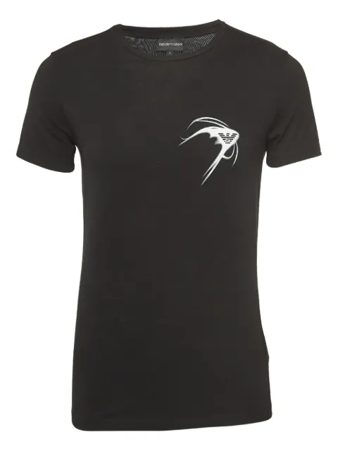 Emporio Armani Pre-Owned logo-print T-shirt Black 937538