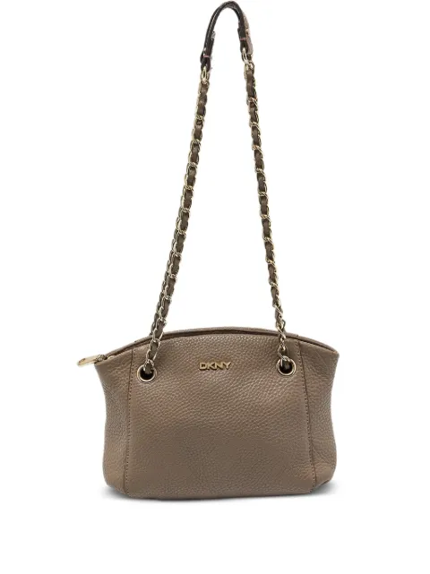 DKNY Vintage pre-owned logo-lettering shoulder bag Neutrals 998110