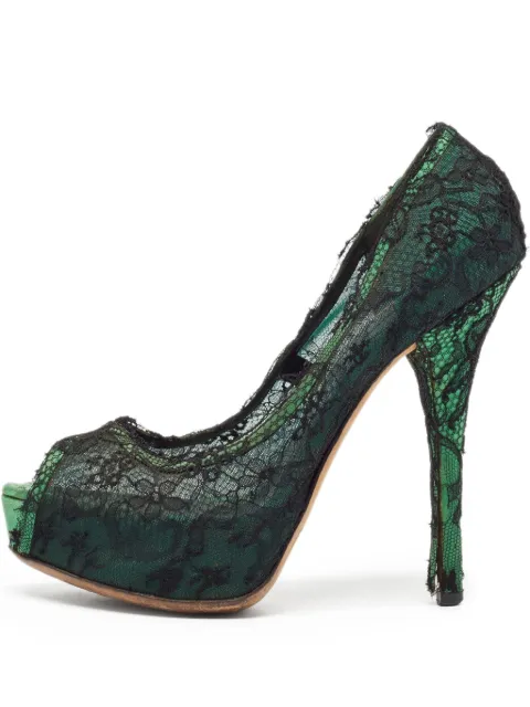 Dolce & Gabbana Pre-Owned laced heeled pumps Black 994175