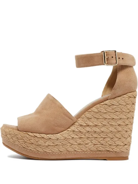 Stuart Weitzman pre-owned 120mm wedge espadrilles Neutrals 989463