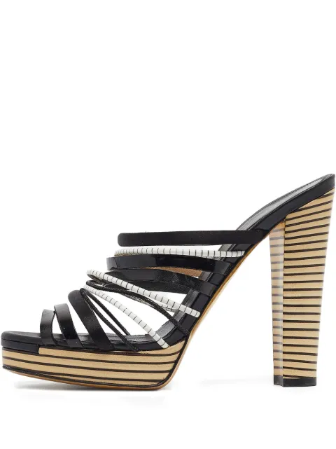 Fendi Pre-Owned 130mm leather platform sandals Black 990921