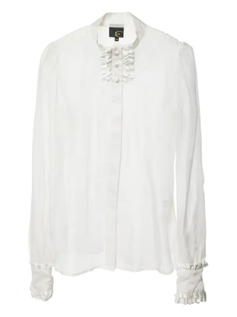 Just Cavalli Vintage ruffled long-sleeve shirt White 993631