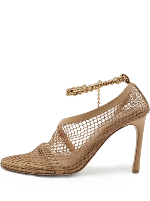 Bottega Veneta Pre-Owned 100mm mesh pumps Brown 743880