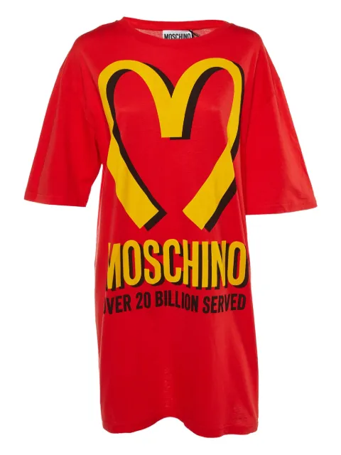 Moschino Pre-Owned logo-print cotton dress Red 1130398