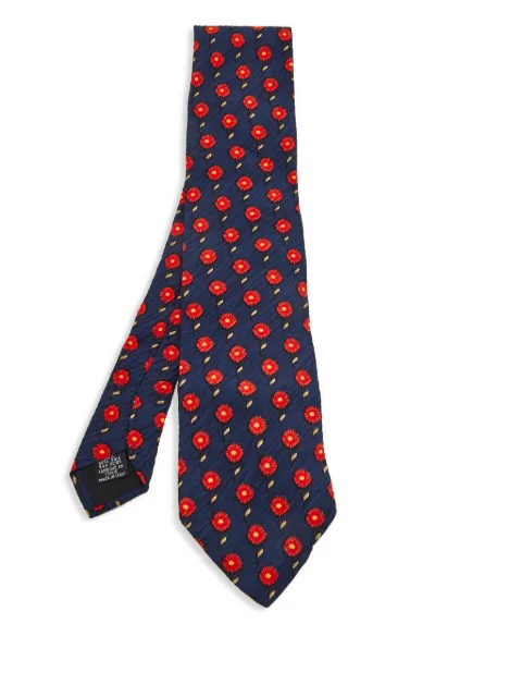 BOSS floral-print tie Blue 879318