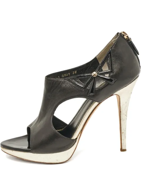 Christian Dior Pre-Owned 110mm bow-detail leather pumps Black 1095976
