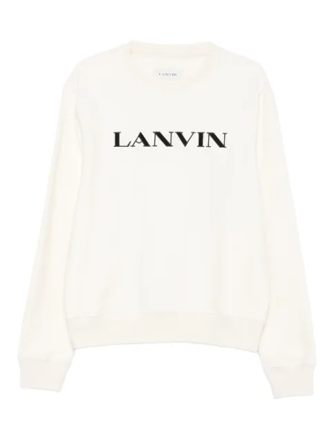 Lanvin logo-embroidered cotton sweatshirt White RMSS0001F300H25