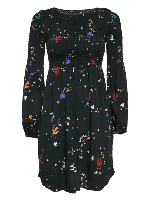 Maje graphic-print mini dress Black 1091615