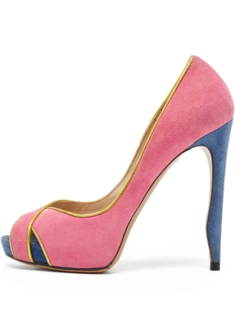 Nicholas Kirkwood 130mm suede open-toe pumps Pink 1103715