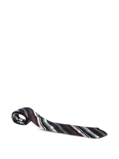 Dolce & Gabbana Pre-Owned striped silk tie Black 235885