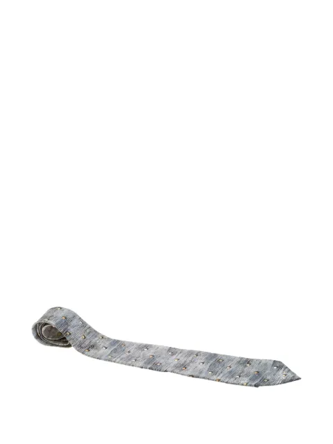Ermenegildo Zegna Vintage cube-pattern silk tie Grey 266773