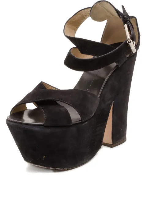 Giuseppe Zanotti Vintage Pre-owned 15mm platform strappy sandals Black 37199