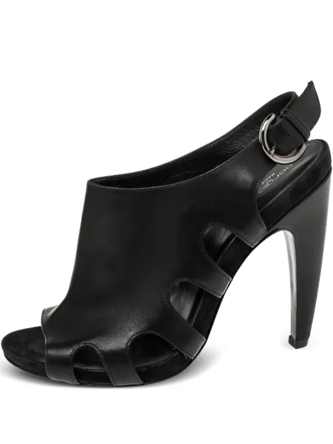 Sergio Rossi Vintage pre-owned 110mm patent leather cutout sandals Black 519829