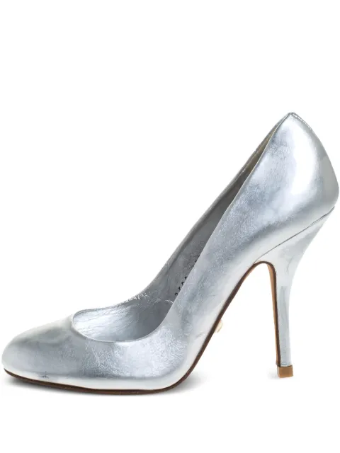 Gina pre-owned 100mm leather pumps Metallic 258706