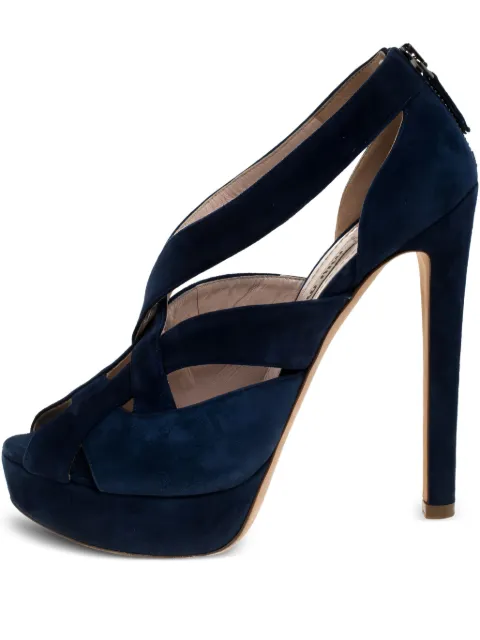 Miu Miu Pre-Owned 130mm suede platform sandals Blue 278521