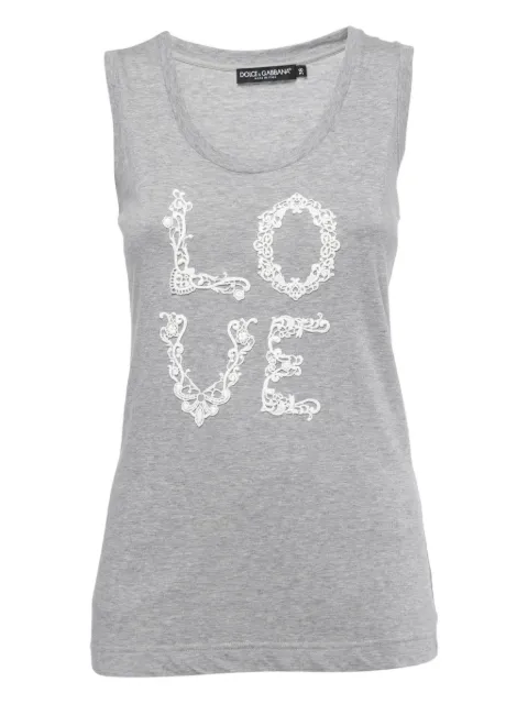 Dolce & Gabbana Pre-Owned lace-detail tank top Grey 861663