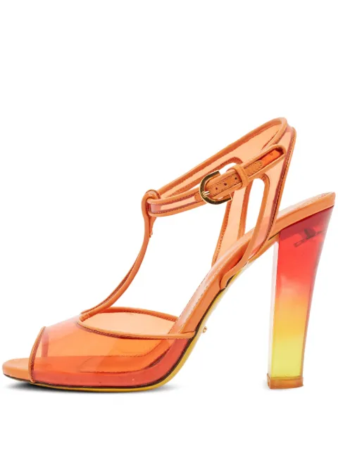 Sergio Rossi Vintage clear-panel sandals Orange 1130341