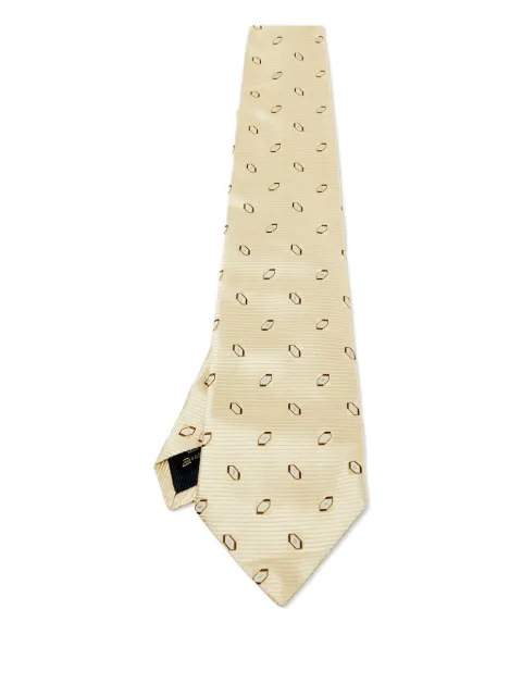 Ermenegildo Zegna Vintage geometric-pattern silk tie Yellow 1120572