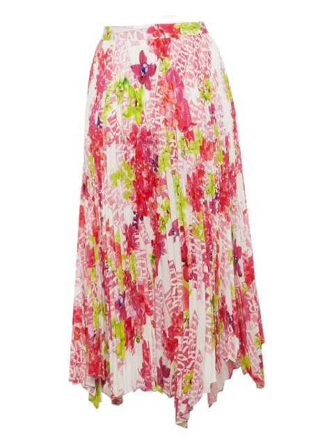 Versace Pre-Owned floral-print midi skirt White 1125260
