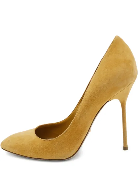 Sergio Rossi Vintage pre-owned 115mm suede pointed-toe pumps Yellow 1117070