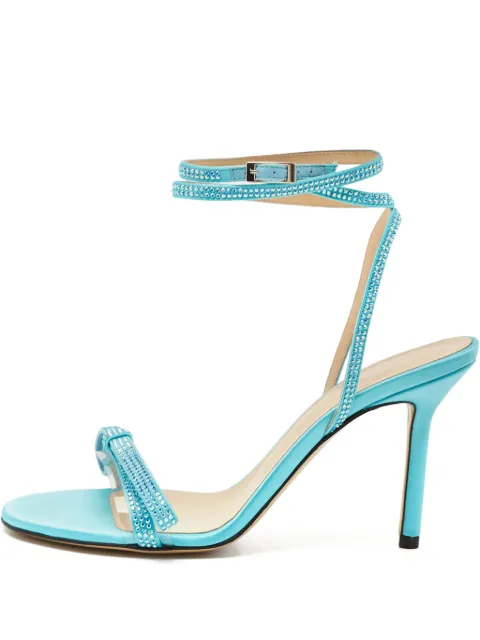 MACH & MACH pre-owned 90mm strappy embellished sandals Blue 1128883