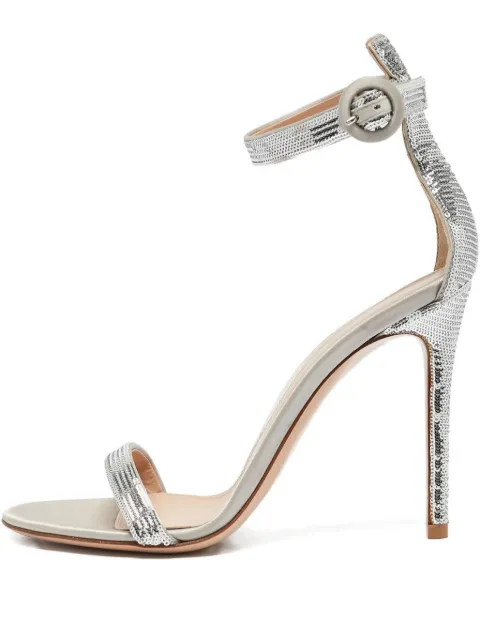 Gianvito Rossi sequined ankle-strap sandals Silver 1116942