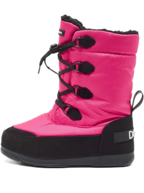 Dolce & Gabbana Pre-Owned lace-up nylon boots Pink 920172