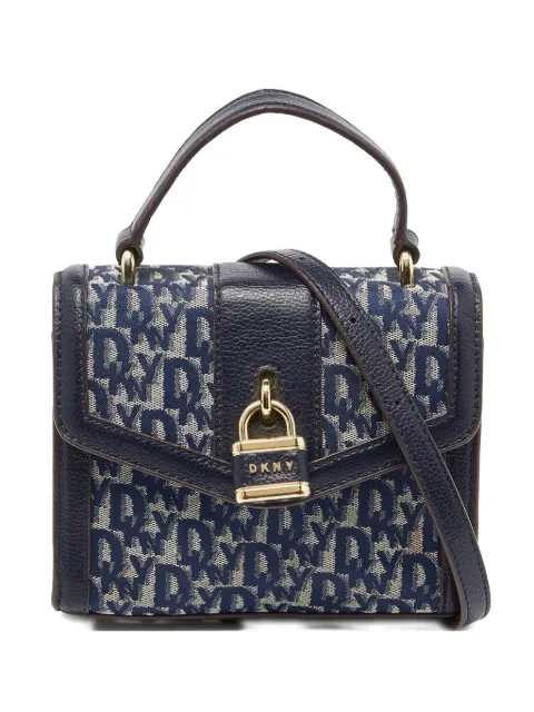 DKNY Vintage monogram padlock shoulder bag Blue 995446