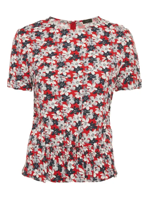 JOSEPH floral-print short-sleeve blouse Red 1111595