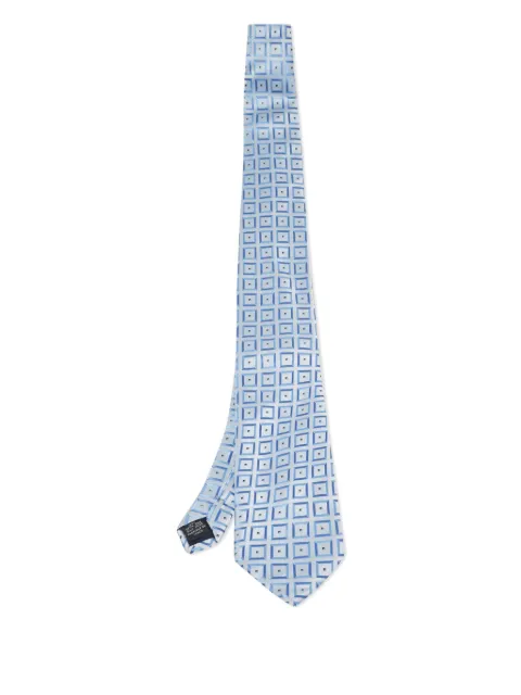 Brioni Vintage Pre-owned geometric-pattern silk tie Blue 1106055