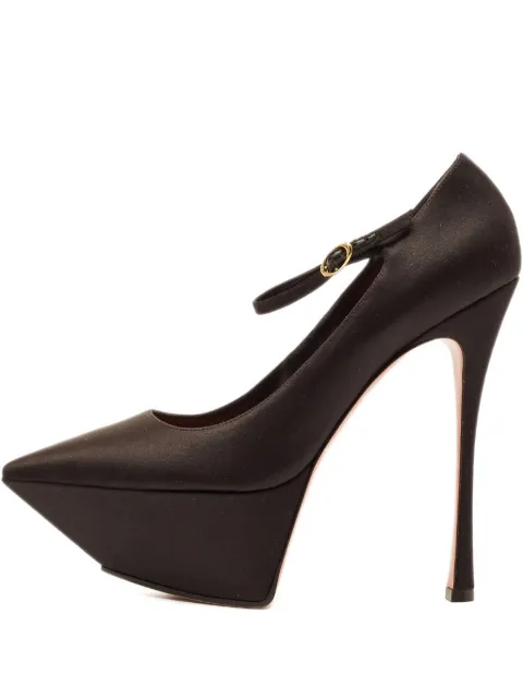 Amina Muaddi 160mm leather heeled sandals Black 1129464