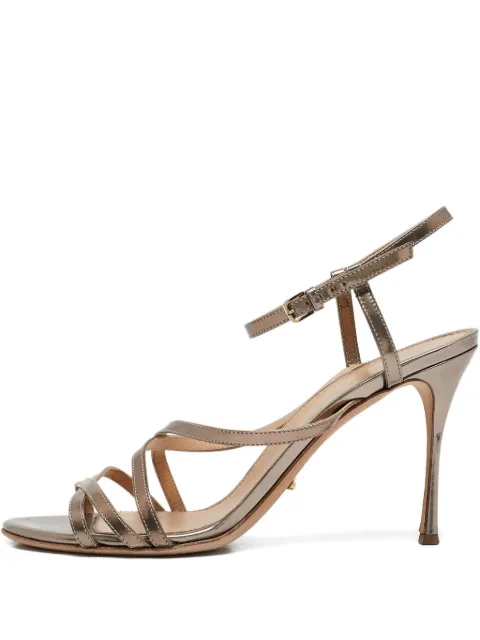 Sergio Rossi Vintage 95mm leather sandals Gold 1107427