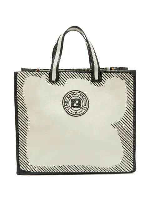Fendi Pre-Owned x Joshua Vides logo-print tote bag White 1110302