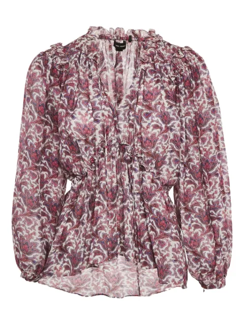 Isabel Marant Vintage floral-printed puff-sleeve blouse Pink 1106638