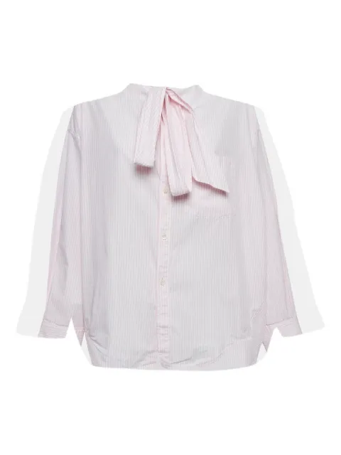 Balenciaga Pre-Owned striped tie-neck shirt Pink 1089296