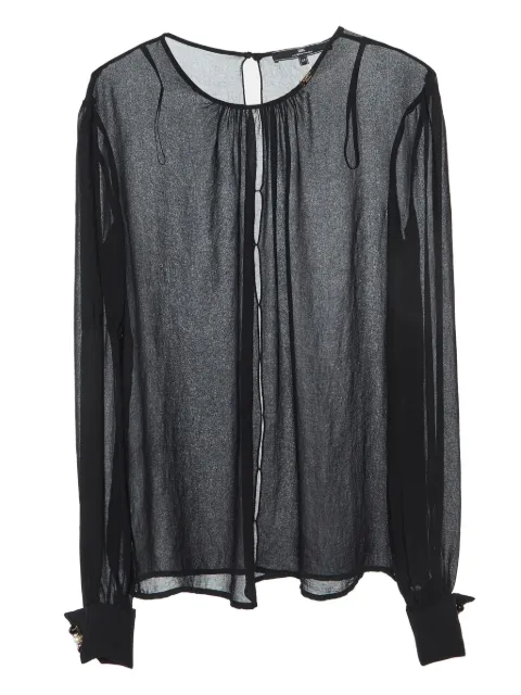 Elisabetta Franchi pre-owned semi-sheer long-sleeve blouse Black 1079608