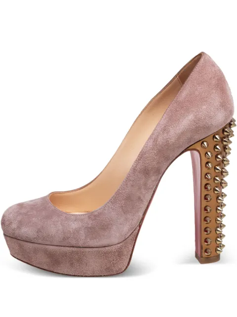 Christian Louboutin Pre-Owned 130mm suede heeled pumps Neutrals 1083083