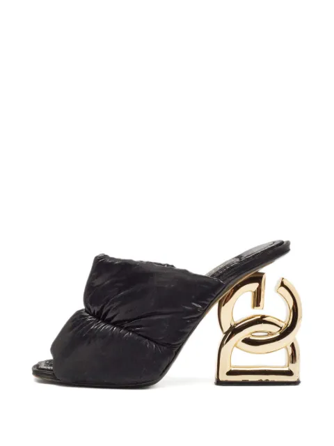 Dolce & Gabbana Pre-Owned 2024 110mm logo-heel padded heeled sandals Black 1061035