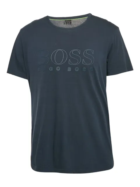 BOSS embroidered-logo cotton T-shirt Blue 1061065